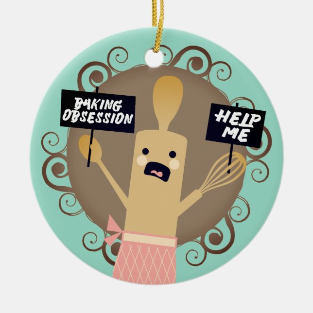 Maßgeschneiderte Farbbackobsession Weihnachtsschmu Keramikornament (Vorne)