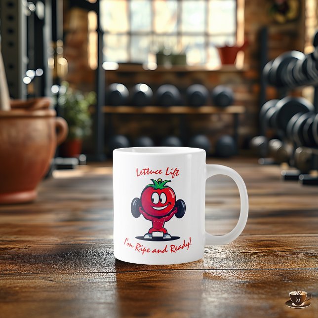 Maßgeschneiderte Fitness Quirky Tomato Heftgewicht Jumbo-Tasse (Von Creator hochgeladen)