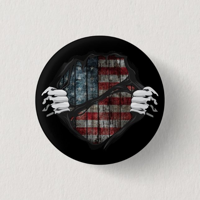 Maßgeschneiderte Flag-Ripping von zwei Händen Button (Vorderseite)
