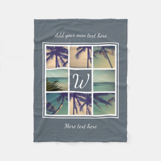 Maßgeschneiderte Flechtdecke aus Foto mit Monogram Fleecedecke (Vorderseite)