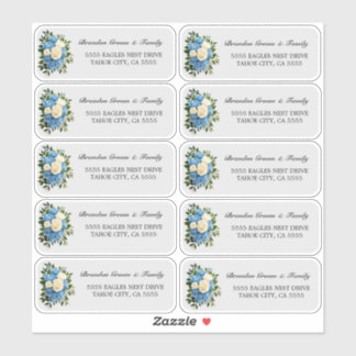Maßgeschneiderte Floral Address Labels für Familie