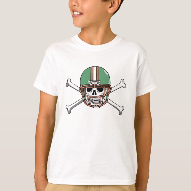 Maßgeschneiderte Football Skull T-Shirts für Kinde (Vorderseite)