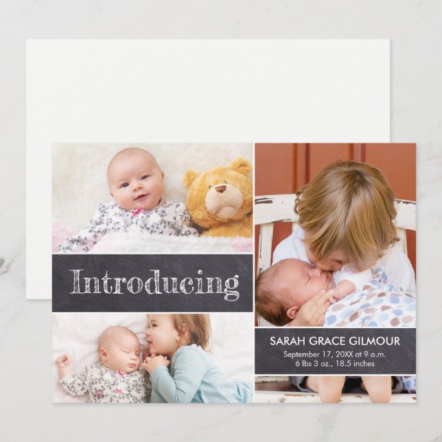 Maßgeschneiderte Foto-Collage Einführung des 3. Ba Ankündigung (Vorne/Hinten)