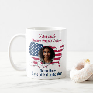 Maßgeschneiderte Foto USA Flaggenkarte Naturalisie Kaffeetasse