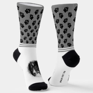 Maßgeschneiderte Foto-Vorlagen und schwarze Pasten Socken
