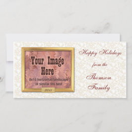 Maßgeschneiderte Fotokarten für Gold Frame Feiertagskarte