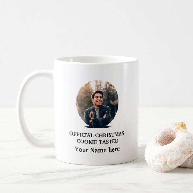 Maßgeschneiderte Fotovorlage für Weihnachtskekse Kaffeetasse (Mit Donut)