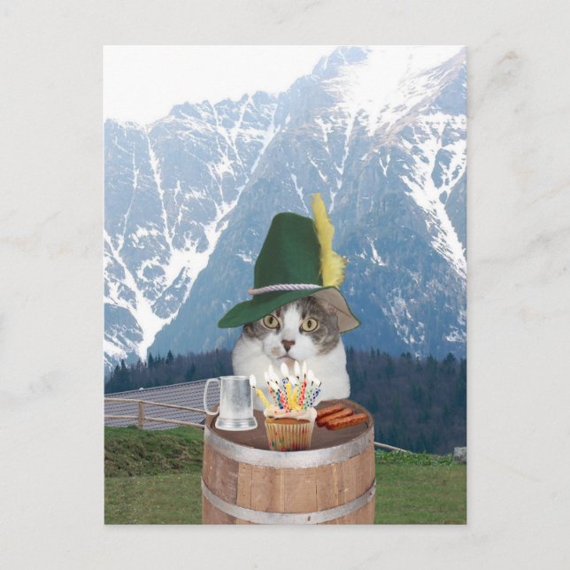 Maßgeschneiderte Funny Cat/Kitty Geburtstagskarte Postkarte (Vorderseite)