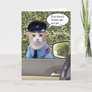 Maßgeschneiderte Funny Officer Cat Geburtstag Karte