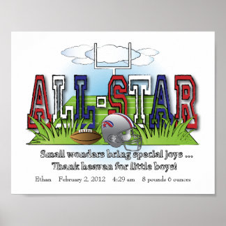 Maßgeschneiderte Fußball All-Star Boys Room Mauer  Poster