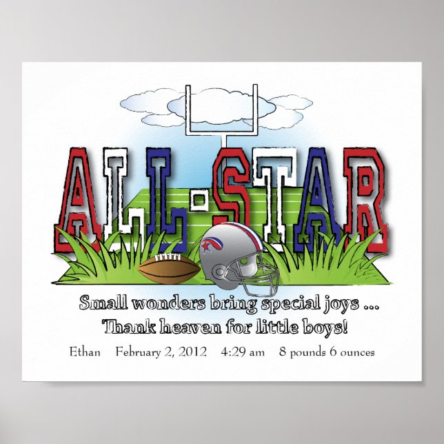 Maßgeschneiderte Fußball All-Star Boys Room Mauer  Poster (Vorne)
