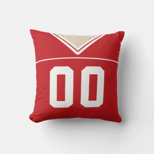 Maßgeschneiderte Fußball Jersey Number Jersey, Red Kissen