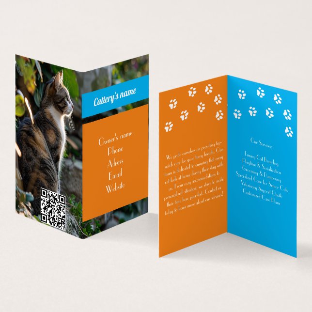 Maßgeschneiderte, geklappte Visitenkarte für die K Visitenkarten (Innenseite und Außenseite)