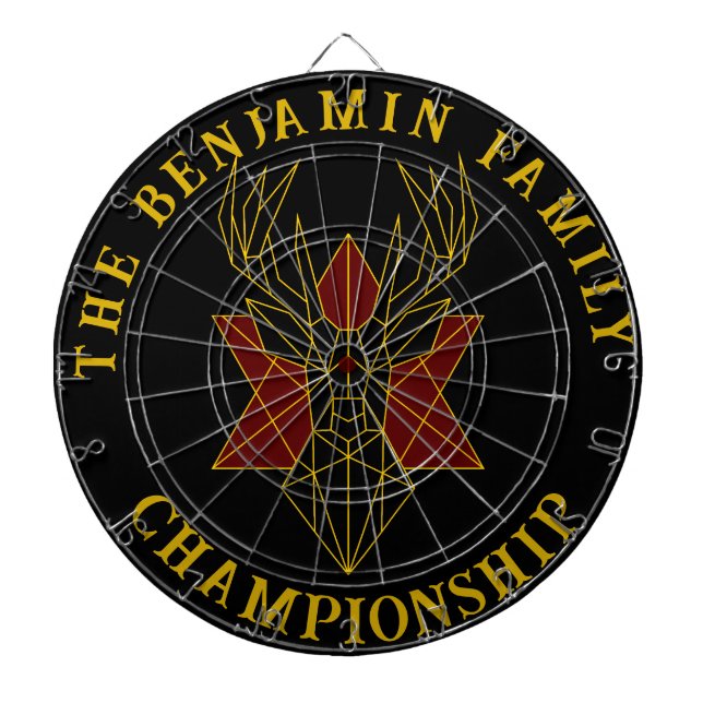 Maßgeschneiderte, geometrische Goldhirsche Dartscheibe (vorne)