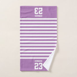 Maßgeschneiderte gestreifte Sportarten mit Namen Handtuch