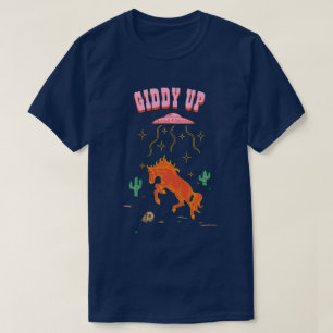 Maßgeschneiderte Giddy Up Horse UFO Entführung T-Shirt
