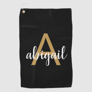 Maßgeschneiderte Girly Gold Elegante Moderne Mono Golfhandtuch
