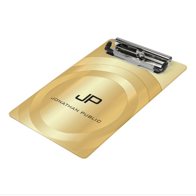 Maßgeschneiderte glamouröse Imitate Gold Monogram  Mini Klemmbrett (Gewinkelt3)