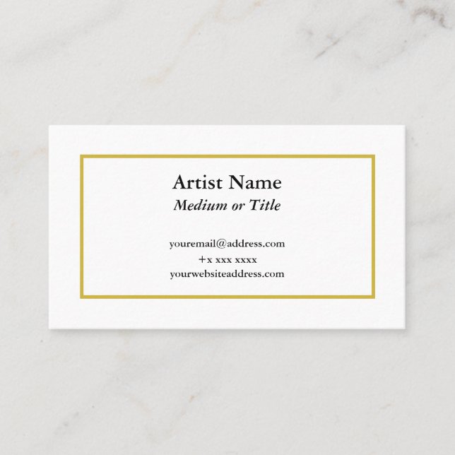 Maßgeschneiderte Gold Border Business Card für Kün Visitenkarte (Vorderseite)