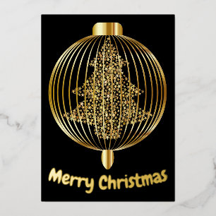 Maßgeschneiderte Gold-Folie Minimal Weihnachtskart Folien Feiertagskarte