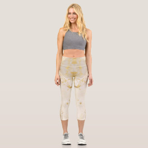 Maßgeschneiderte Gold Resin Ästhetische Zitate Capri Leggings