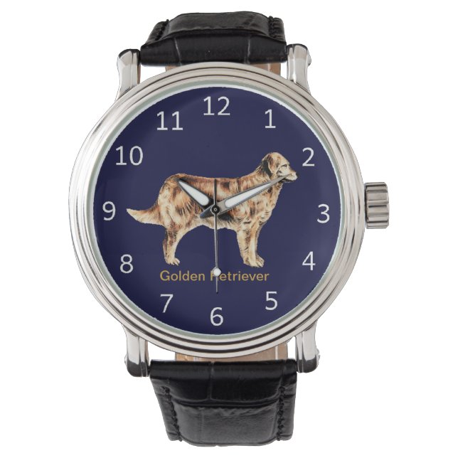 Maßgeschneiderte Golden Retriever Hundeschau Armbanduhr (Vorderseite)