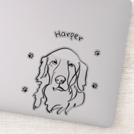 Maßgeschneiderte Golden Retriever Line Art Aufkleber