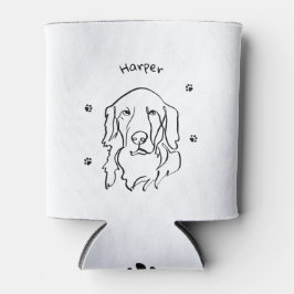 Maßgeschneiderte Golden Retriever Line Art Dosenkühler