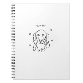 Maßgeschneiderte Golden Retriever Line Art Notizblock