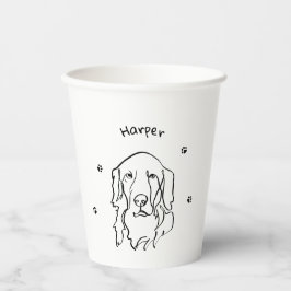 Maßgeschneiderte Golden Retriever Line Art Pappbecher