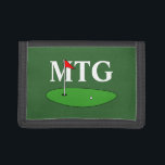 Maßgeschneiderte Golf-Brieftasche für Geld- und Ba Tri-fold Geldbeutel<br><div class="desc">Maßgeschneiderte Golftasche für Geld- und Ballmarkierungsmünzen. Sporty Geburtstag Geschenkidee für Golfspieler,  Enthusiasten,  Coach,  Lehrer,  Freunde,  Familie,  Mitarbeiter,  Chef,  Kollegen,  Rentner,  Kinder etc. Anpassbare Farbe. Mit Monogramm Design mit grünem Logo. Fügen Sie Ihre eigenen Namen Monogramm Initialen hinzu.</div>