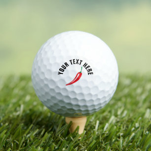 Maßgeschneiderte Golfbälle mit rotem Pfefferlogo