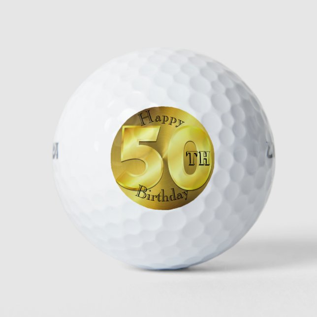 Maßgeschneiderte Golfbälle zum 50. Geburtstag (Vorderseite)