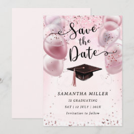 Maßgeschneiderte Graduierungspartei Save the Date Einladung