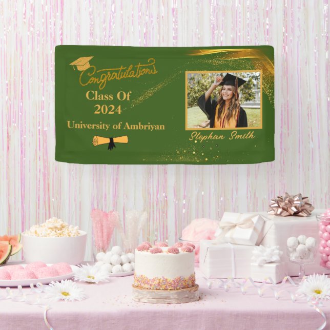 Maßgeschneiderte Gratulationen grün und gold moder Banner (Party)