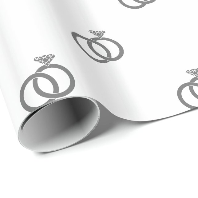 Maßgeschneiderte Grau-Hochzeitsraten auf Weiß Geschenkpapier (Rolleneckpunkt)