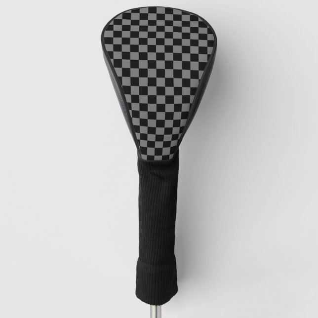 Maßgeschneiderte, grau/schwarz gekreuzte Golf Head Headcover (Vorderseite)