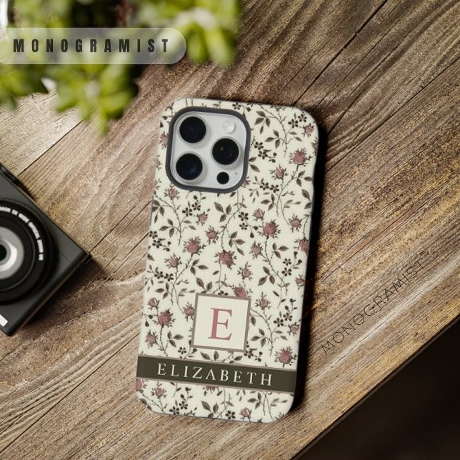 Maßgeschneiderte graue Flora Pink Purple Flowers iPhone Hülle (Customizable Grey Flora Pink Purple Flowers iPhone Case)
