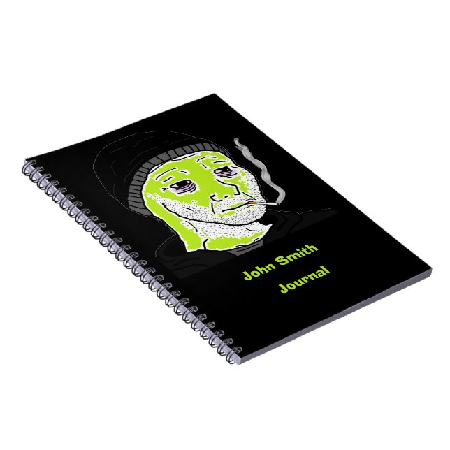 Maßgeschneiderte Green Martian Doomer Spiral Bound Notizblock (Rechte Seite)