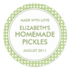 Maßgeschneiderte Green Polka Dot Canning Stickers 