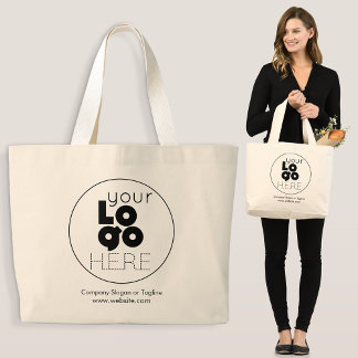 Maßgeschneiderte, große Baumwolltasche mit Logo au Jumbo Stoffbeutel