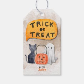 Maßgeschneiderte Halloween-Watercolor-Geschenkmark Geschenkanhänger