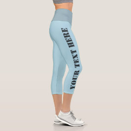 Maßgeschneiderte hellblaue Capri Leggings