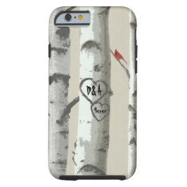 Maßgeschneiderte Herzen auf dem Walentiner Birkenb iPhone 15 Hülle