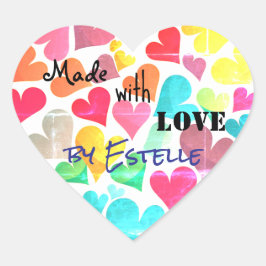 Maßgeschneiderte, herzförmige Aufkleber aus Liebe