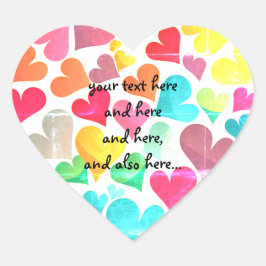 Maßgeschneiderte, herzförmige Aufkleber mit bunten