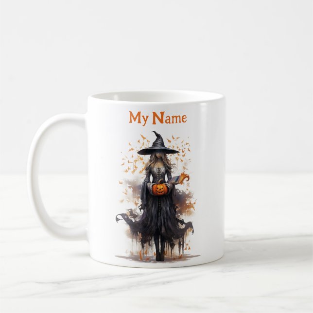 Maßgeschneiderte Hexerei: Halloween-Cup Kaffeetasse (Links)