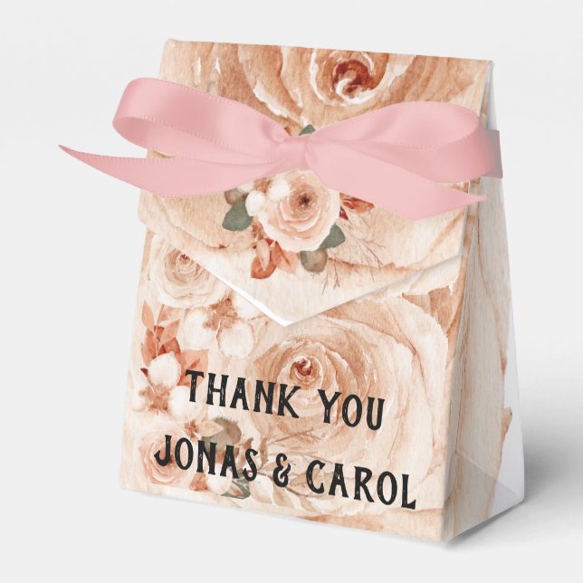 Maßgeschneiderte Hochzeitsblumenfarben Rose Geschenkschachtel (Vorderseite)