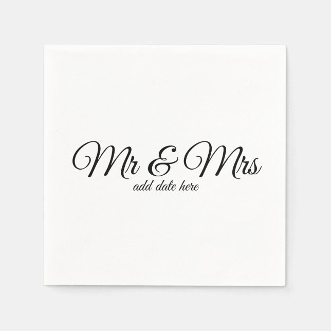 Maßgeschneiderte Hochzeitsnapkins mit Terminen Serviette (Vorderseite)