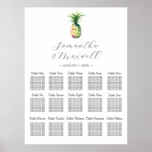 Maßgeschneiderte Hochzeitsstichtabelle Ananas Poster